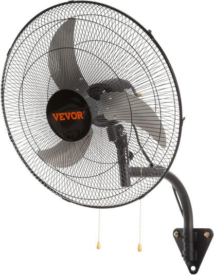 VEVOR 18 inch Wall Mount Fan Waterproof 2 Packs, 3 speed High Velocity 4000 CFM Industrial Wall Fan for Indoor, Commercial, Residential, Warehouse, Greenhouse, Workshop, Basement, Garage,Black