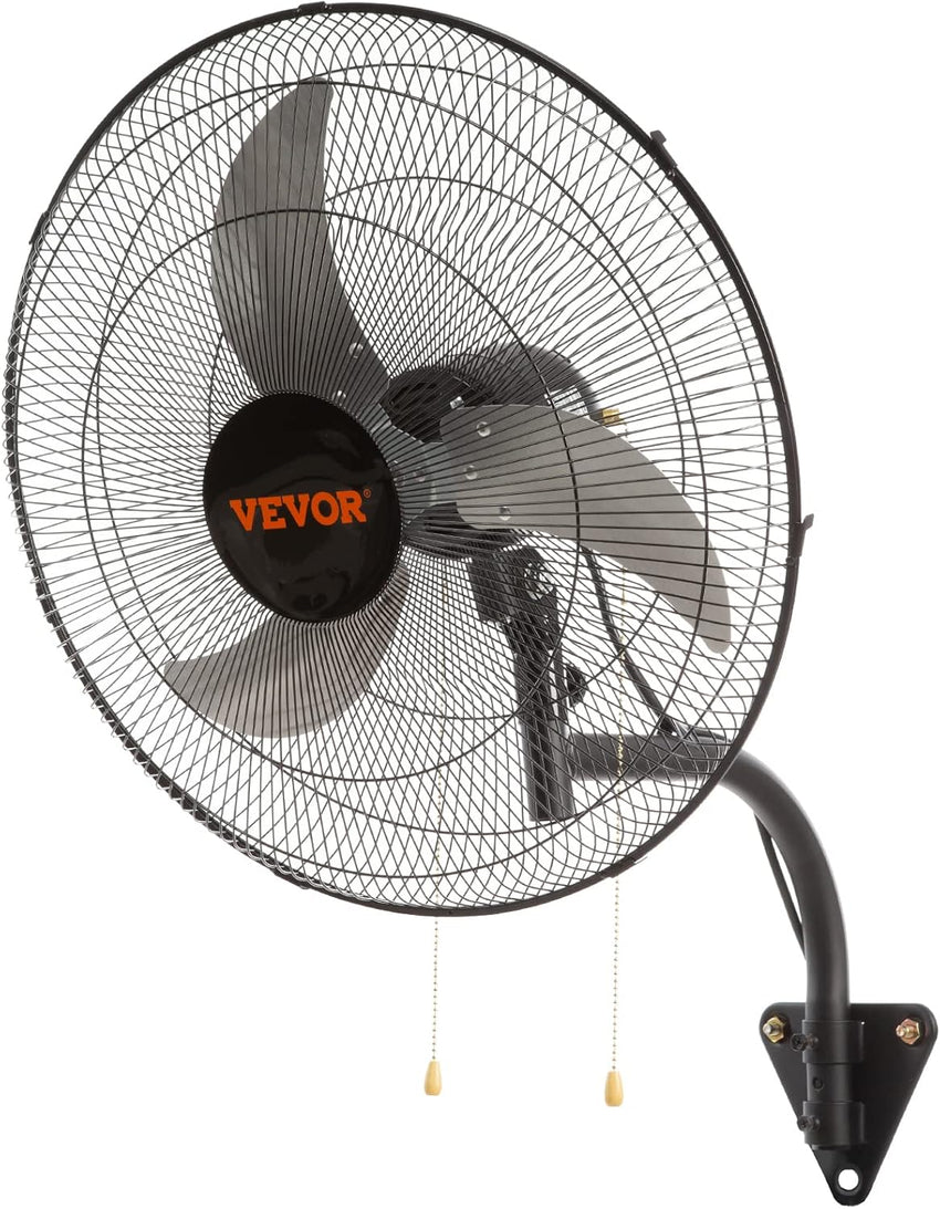 VEVOR 18 inch Wall Mount Fan Waterproof 2 Packs, 3 speed High Velocity 4000 CFM Industrial Wall Fan for Indoor, Commercial, Residential, Warehouse, Greenhouse, Workshop, Basement, Garage,Black