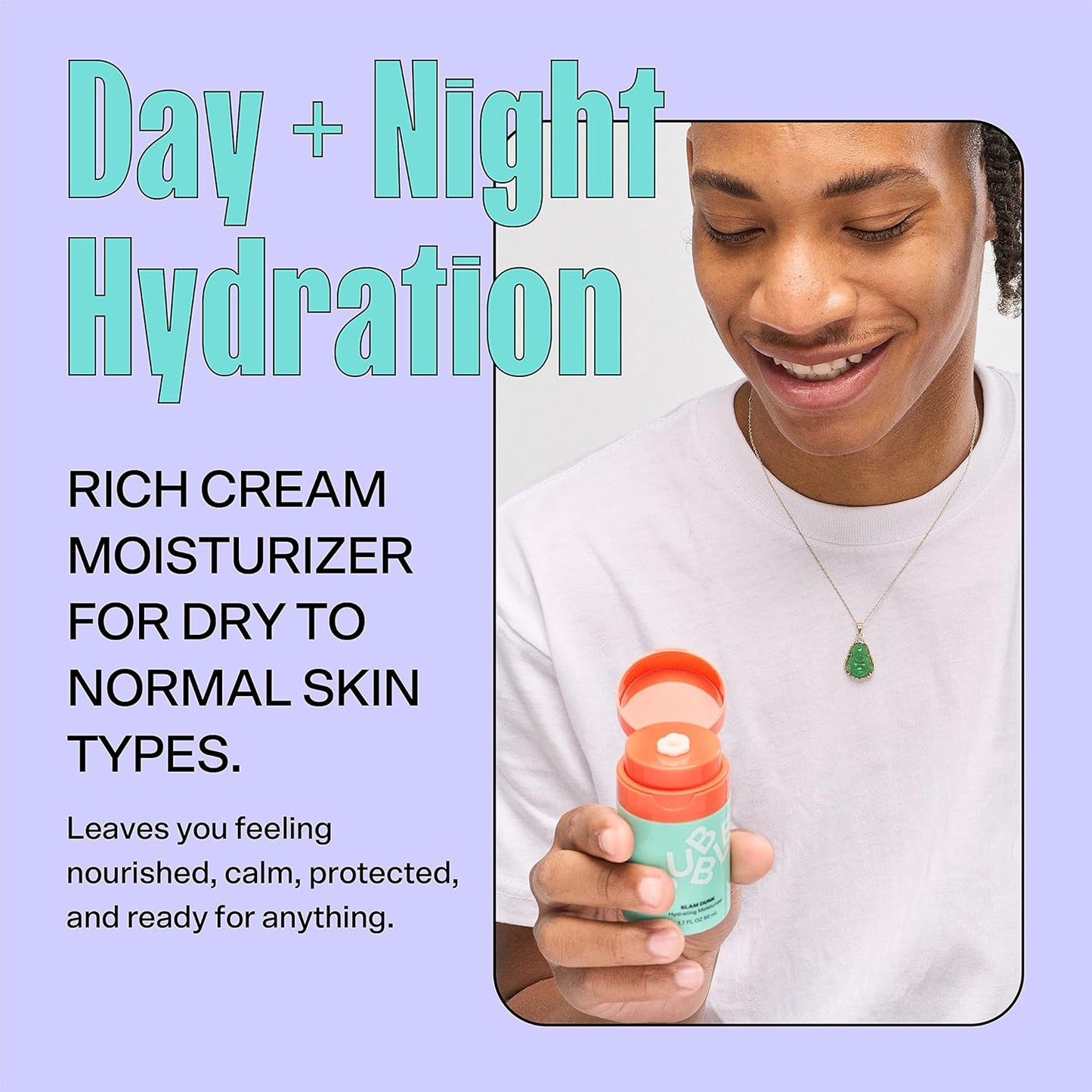 Bubble Skincare Slam Dunk Face Moisturizer for Dry Skin (50ml) + Fresh Start Exfoliating Gel Cleanser (50 ml)