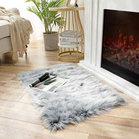 Ashler faux fur rug, Fluffy Shaggy Area Rug Ultra Soft 2 x 3 Feet Sheepskin Fur Rug, Navy Blue Fuzzy Rug Machine Washable Shag Rug, Nursery Decor Throw Rugs for Bedroom, kids room, Living Room