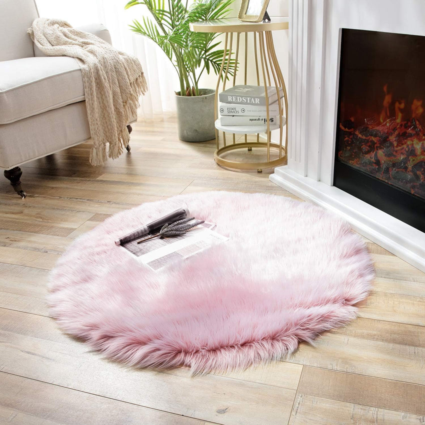 Ashler Faux Fur Rug, Fluffy White Small Sheepskin Rug, Ultra Soft 2x3 Ft Mat, Machine Washable Shag Mats, Nursery Throw for Bed, Living, Kids Room