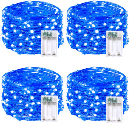 4 Pack 60 LED Fairy Lights Battery Operated with Timer, 20FT Waterproof Twinkle Lights Indoor Outdoor, Cuttable String Lights for Bedroom, Wedding, DIY, Centerpiece, Christmas Decorations (Warm White)