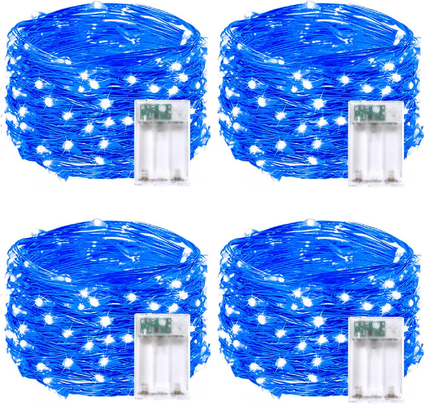 4 Pack 60 LED Fairy Lights Battery Operated with Timer, 20FT Waterproof Twinkle Lights Indoor Outdoor, Cuttable String Lights for Bedroom, Wedding, DIY, Centerpiece, Christmas Decorations (Warm White)