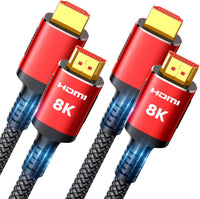 Snowkids 8K HDMI Cable 6.6 ft, Non-Slip Nylon Braided, 48Gbps Ultra High-Speed HDMI Cables Cord, 10K 8K@60Hz, 4K@120Hz Compatible for TV/PS-5/X-box/Projector/Sound System & More