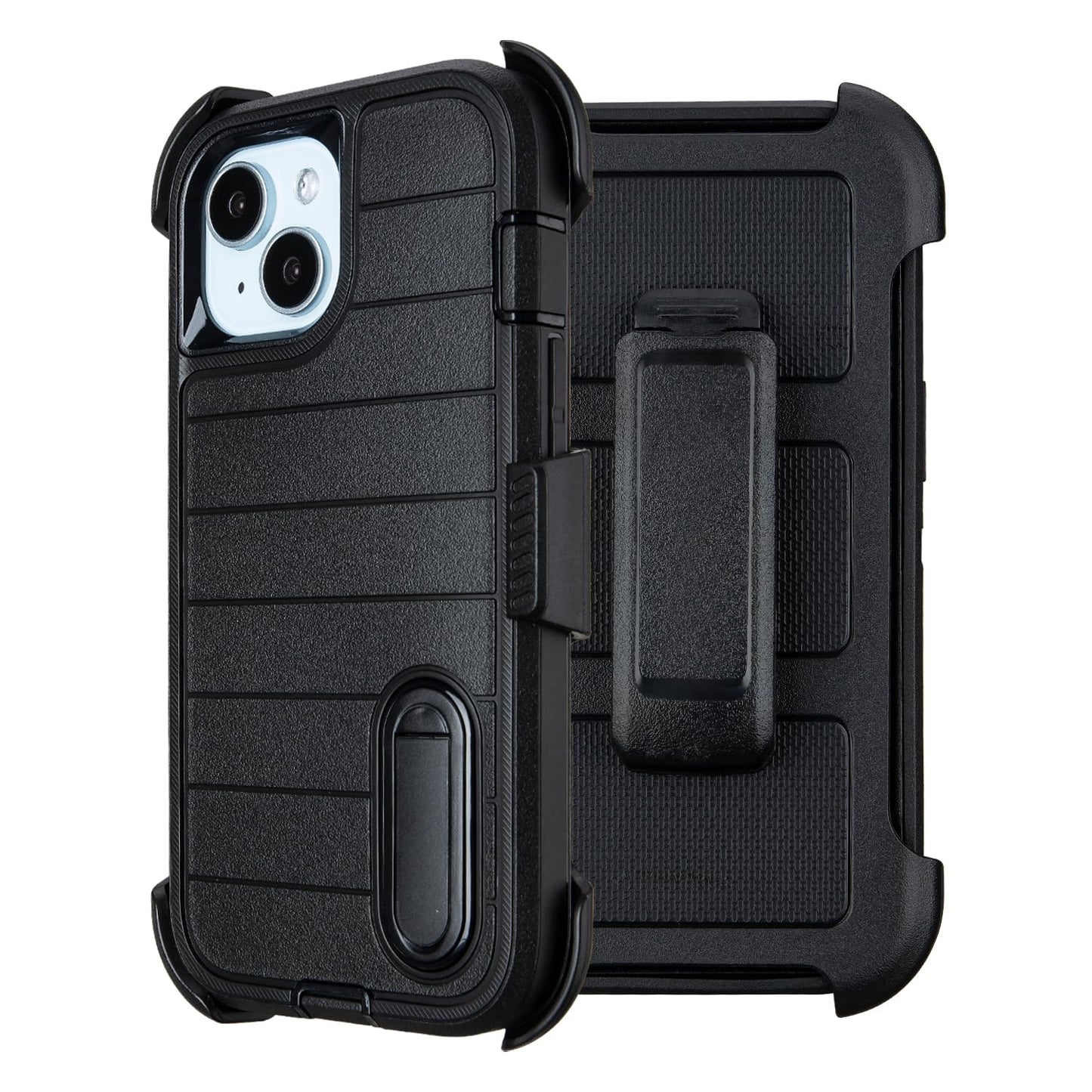 for Phone case iPhone 13 Case with Belt Clip, Heavy Duty Military Grade Drop iPhone13 Protective Case, Shockproof Defender Cover for iPhone 13 Cases 6.1 inch (Black+Blue)