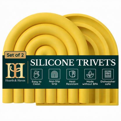 Silicone Trivets for Hot Dishes – Heat-Resistant, Non-Slip Pot Holders for Kitchen & Coasters – Durable Hot Pads for Pots, Pans, Baking Dishes & Kitchen Appliances