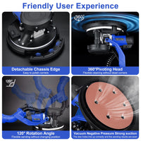 Drywall Sander, 1000W Popcorn Ceiling Removal Tool, Automatic Drywall Sander with Vacuum Dust Collection, LED Light, 6 Variable Speed 800-2200RPM,15Pcs Sanding Discs, Foldable & Extendable Handle