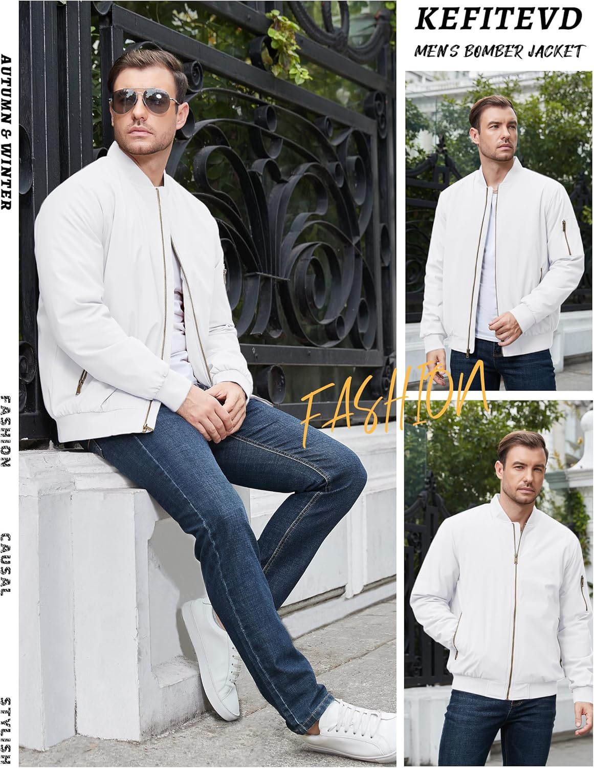 7DAY'S Men's Jacket Casual Windproof Bomber Jackets Full Zip Windbreaker Warm Winter Padded Coats