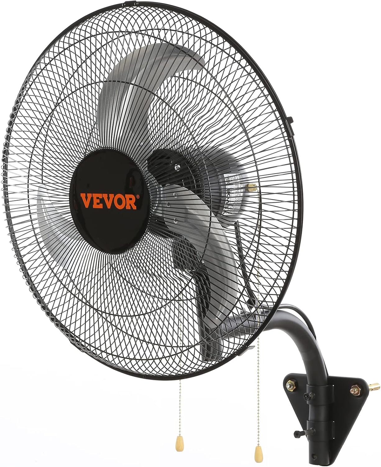 VEVOR 18 inch Wall Mount Fan Waterproof 2 Packs, 3 speed High Velocity 4000 CFM Industrial Wall Fan for Indoor, Commercial, Residential, Warehouse, Greenhouse, Workshop, Basement, Garage,Black