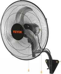 VEVOR 18 inch Wall Mount Fan Waterproof 2 Packs, 3 speed High Velocity 4000 CFM Industrial Wall Fan for Indoor, Commercial, Residential, Warehouse, Greenhouse, Workshop, Basement, Garage,Black