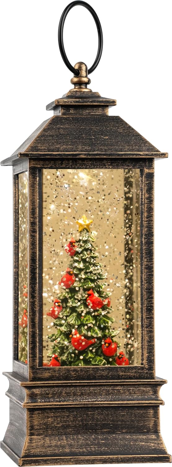 Nativity with Star Musical Lighted Water Creche with Swirling Glitter, Christmas Snow Globe Nativity Manger for Xmas with Music, Holiday Decorations Gifts for Family, Children or Friends