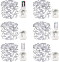 4 Pack 100 LED Fairy Lights Battery Operated with Remote, 33FT Waterproof Twinkle Lights with Timer & 8 Modes, Fairy String Light Outdoor Indoor for Bedroom Classroom DIY Christmas Decor (Warm White)