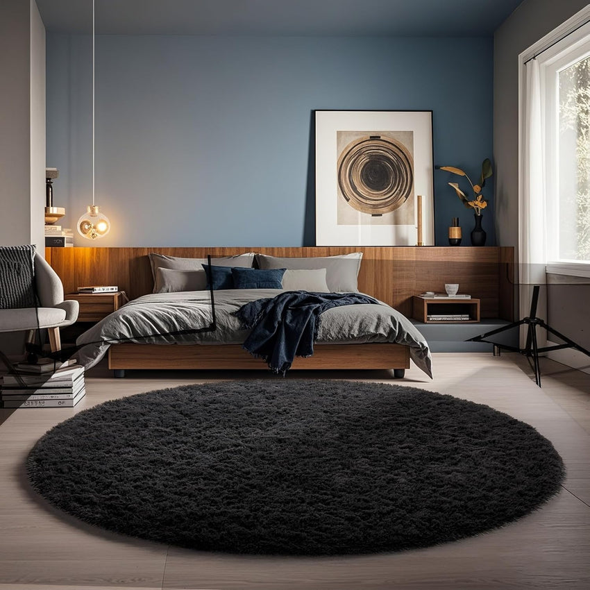 Ophanie Area Rugs for Living Room Bedroom, Upgrade Non-Slip Fluffy Soft Grey Shag Carpet, Indoor Floor Gray 4x6 Fuzzy Shaggy Living Room Plush Rug for Kids Home Dorm Decor Aesthetic