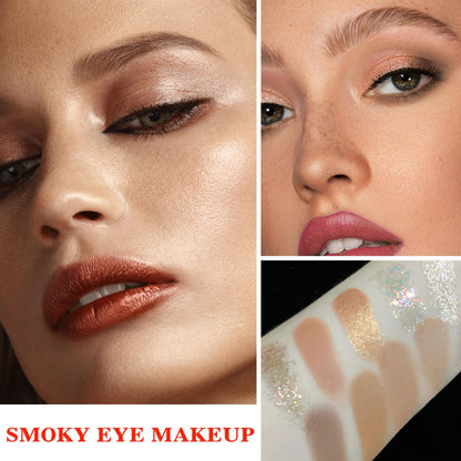 LZYLLS 12 Shades Nude Matte Eyeshadow Palette,Shimmer Naked Eyeshadow Palette,Eye Shadow Palette Natural Flash Waterproof Durable Smoked Professional Makeup Palette With Brush(Matte)