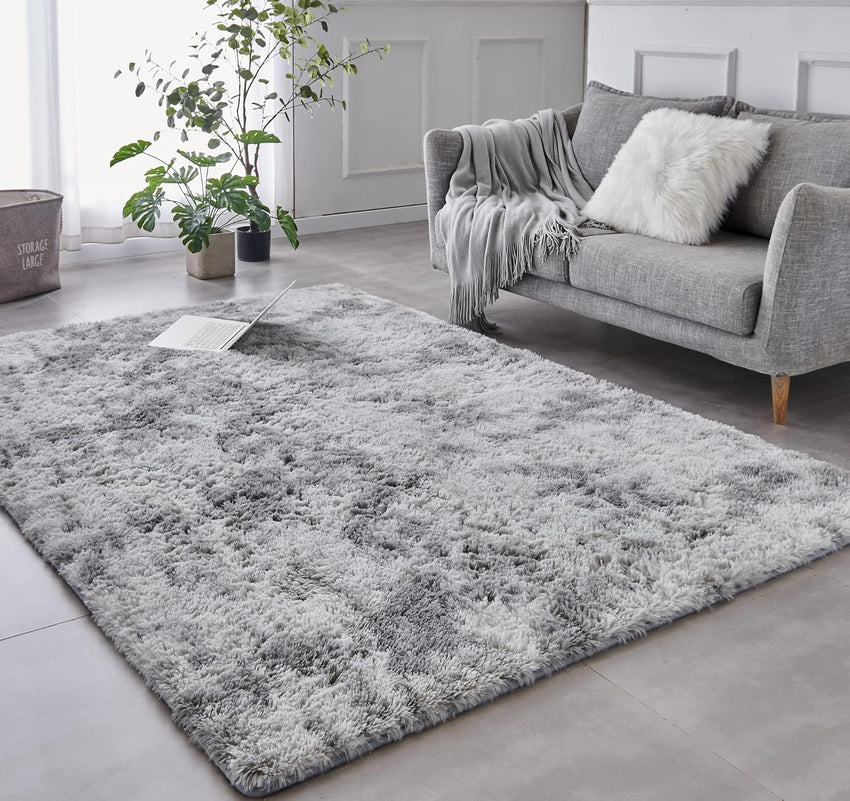 TABAYON Shaggy Navy Blue Rug, 2x3 Area Rugs for Living Room, Anti-Skid Extra Comfy Fluffy Floor Carpet for Indoor Home Decorative