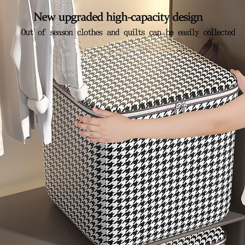 Clothes Storage Bag, Large Storage Container with Reinforced Handle and Sturdy Zipper, Foldable Portable Storage Bag for Bedding Clothing Blanket Pillows (28''x20''x20'')
