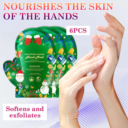 LZYLLS 6 Pairs Hand Masks Moisturizing Gloves, Hydrating Hand Mask Moisturizer Gloves Care for Dry Cracked Hands, Smooth Long Lasting Soft Firming Hand Mask Gift Set for Men Women（A
