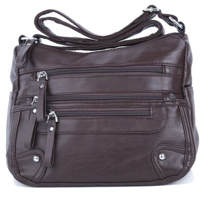 ELDA 10 Pockets Crossbody Purses for Women Medium Pocketbooks Lightweight Ladies Satchel Bag Multi Pocket Shoulder Handbag