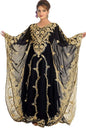 Women Kaftan Farasha Long Maxi Dress Long Sleeves Ethnic, Bridal, Evening, Party, Dress Free Size