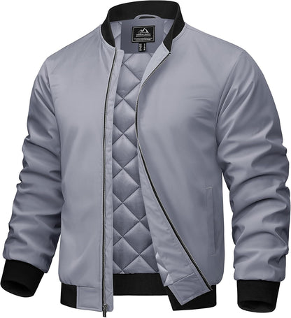 7DAY'S Mens Bomber Jackets Casual Fall Winter Warm Windbreaker Full Zip Windproof Outwear Color-Blocking Coats