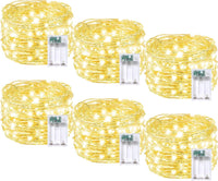 4 Pack 60 LED Fairy Lights Battery Operated with Timer, 20FT Waterproof Twinkle Lights Indoor Outdoor, Cuttable String Lights for Bedroom, Wedding, DIY, Centerpiece, Christmas Decorations (Warm White)