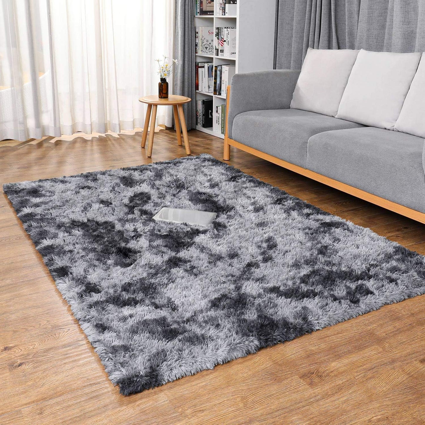 Ophanie Area Rugs for Living Room Bedroom, Upgrade Non-Slip Fluffy Soft Grey Shag Carpet, Indoor Floor Gray 4x6 Fuzzy Shaggy Living Room Plush Rug for Kids Home Dorm Decor Aesthetic