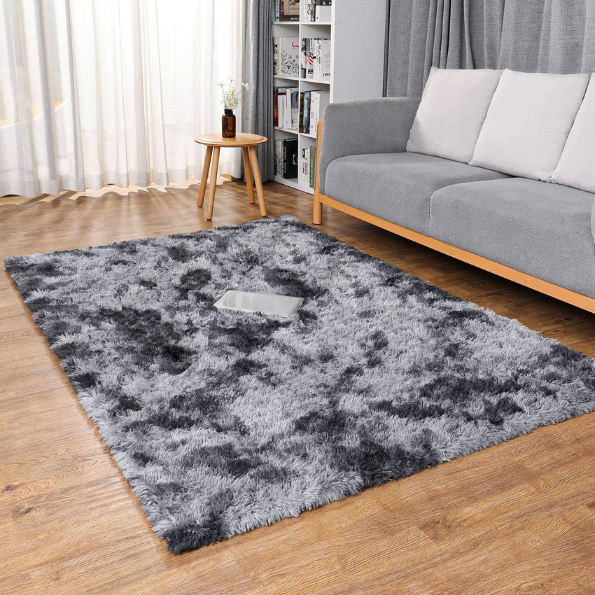 Ophanie Area Rugs for Living Room Bedroom, Upgrade Non-Slip Fluffy Soft Grey Shag Carpet, Indoor Floor Gray 4x6 Fuzzy Shaggy Living Room Plush Rug for Kids Home Dorm Decor Aesthetic