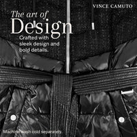 Vince Camuto Hooded Women's Puffer Jacket Womens Winter Coat with Removable Belt