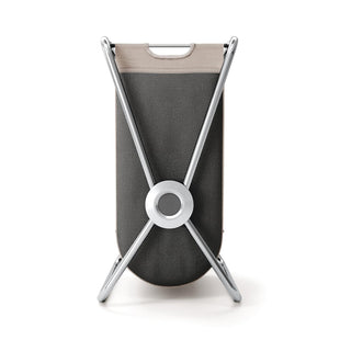 simplehuman single x-frame laundry hamper, 100% recycled polyester removable laundry baskets with easy carry handles, heavy-gauge steel frame, chrome, 65L