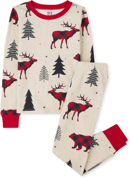 The Children's Place Family Matching, Christmas and Holiday Pajama Sets, Cotton