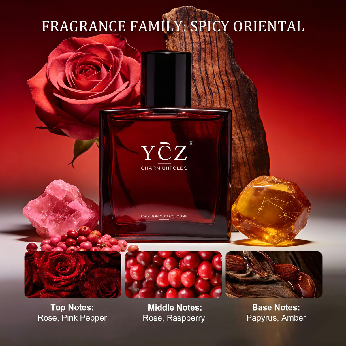 Ycz Midnight Marine Eau de Parfum for Men, 1.7 Fl Oz (50 mL), Long-Lasting Cologne, Fresh Marine & Woody Fragrance with Grapefruit, Ginger and Cedar Notes for Daily Wear, Date Night and Gifts