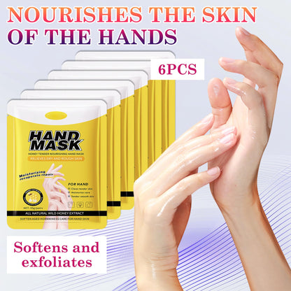 LZYLLS 6 Pairs Hand Masks Moisturizing Gloves, Hydrating Hand Mask Moisturizer Gloves Care for Dry Cracked Hands, Smooth Long Lasting Soft Firming Hand Mask Gift Set for Men Women（A