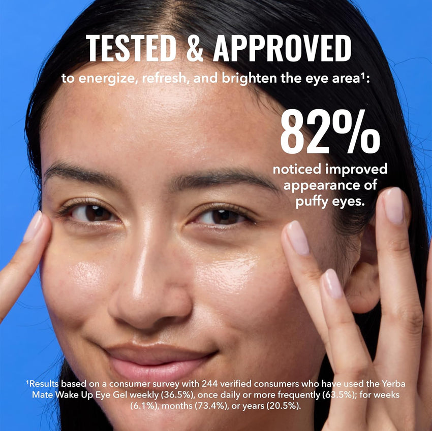 Good Molecules Yerba Mate Wake Up Eye Gel - Hydrating Under Eye Gel Cream with Hyaluronic Acid and Caffeine - Target Dark Circles and Puffiness - Skin Care for Face