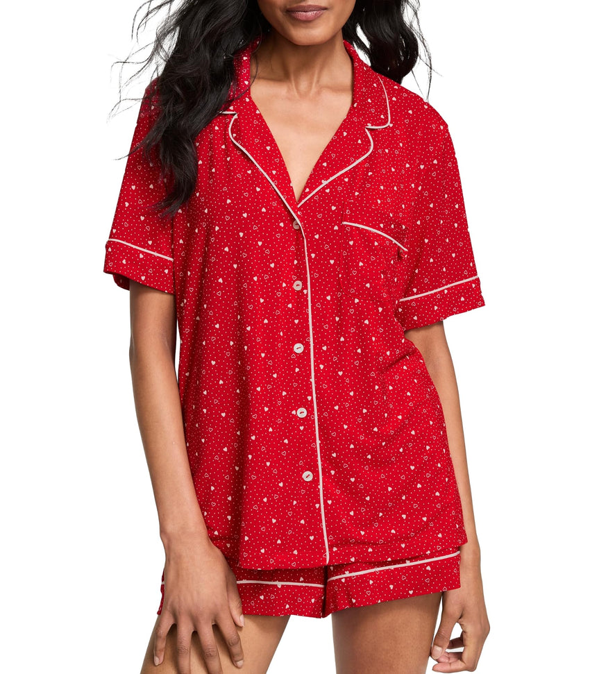 Victoria's Secret Modal Pajama Set, Short Sleeve Button Down Shirt and Shorts, Sleepwear for Women (XS-XXL)