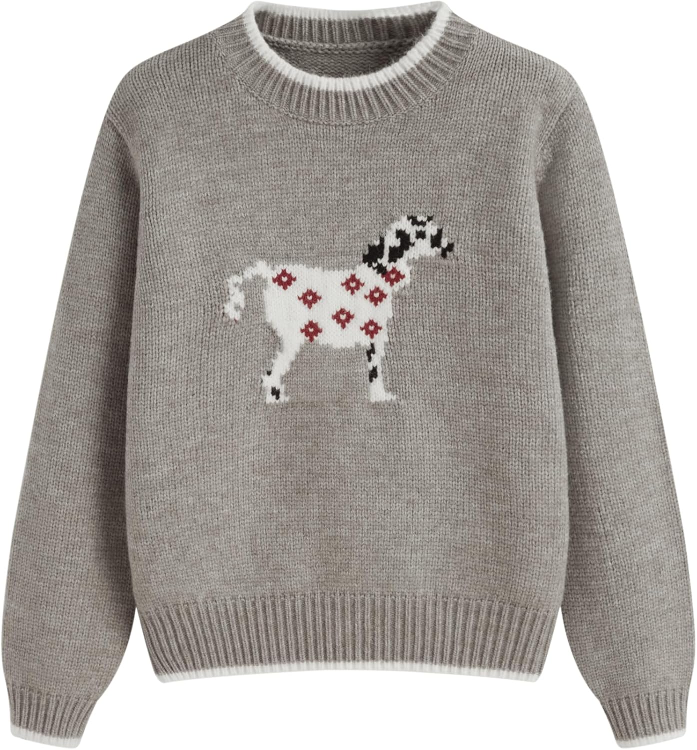 CIDER Women's Fall Sweaters Long Sleeve Cute Sweaters Bear Graphic Crewneck Soft Knit Casual Cropped Pullover
