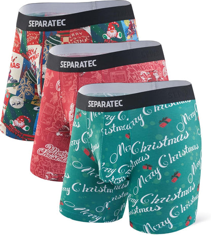 Separatec Mens Underwear with Pouch Moisture Wicking Dual Pouch Boxer Briefs Rayon From Bamboo Underwear Men, Halloween Theme