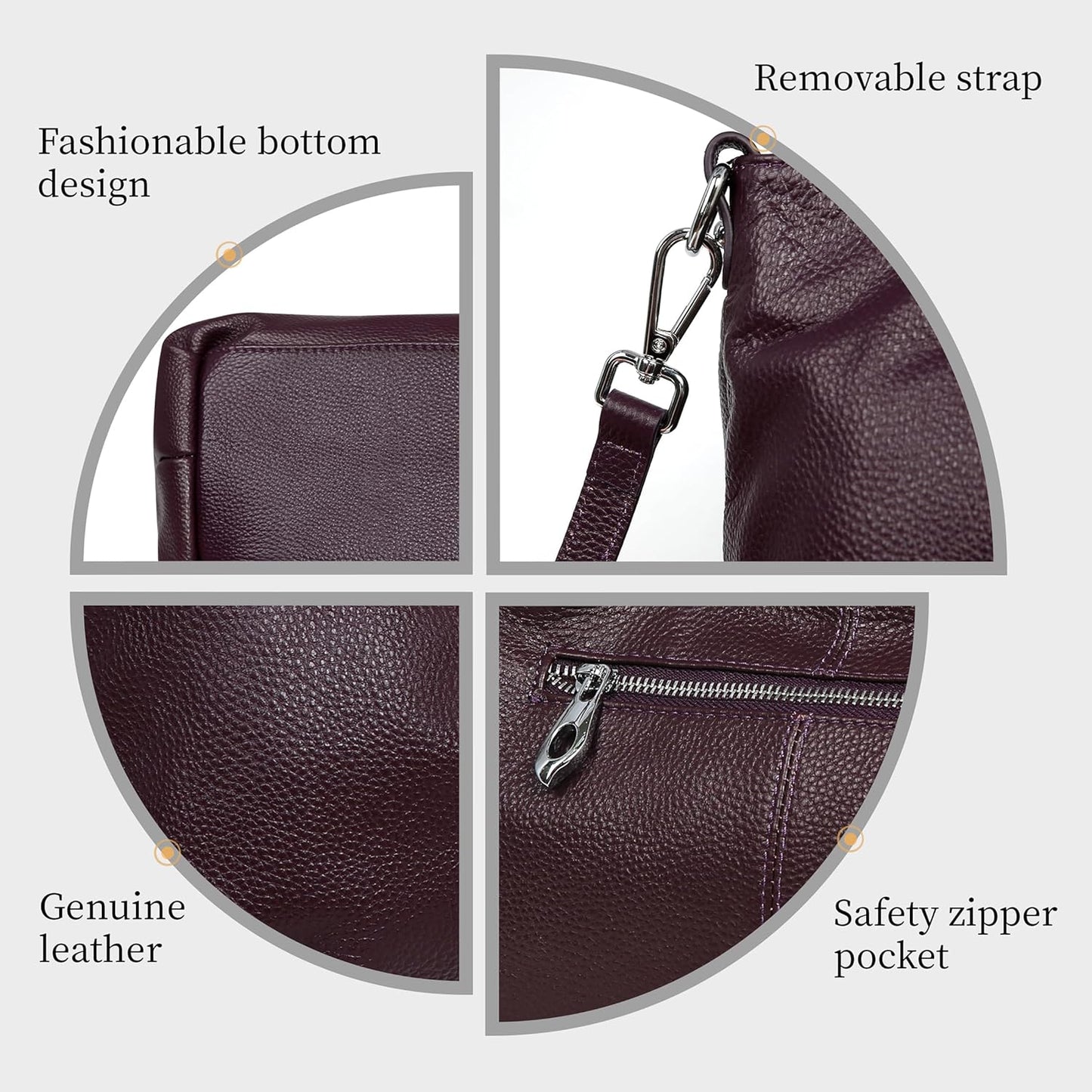 Iswee Genuine Leather Shoulder Bags Purses and Handbags for Women Satchel Designer Cross Body Hobo Medium Size Tote