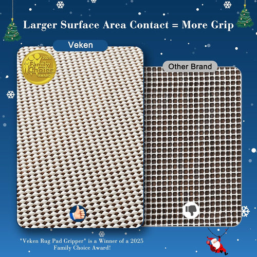 Veken Non Slip Rug Pad Gripper 8 x 10 Feet Extra Thick Pads for Any Hard Surface Floors, Keep Your Rugs Safe and in Place, Under Carpet Anti Skid Mat