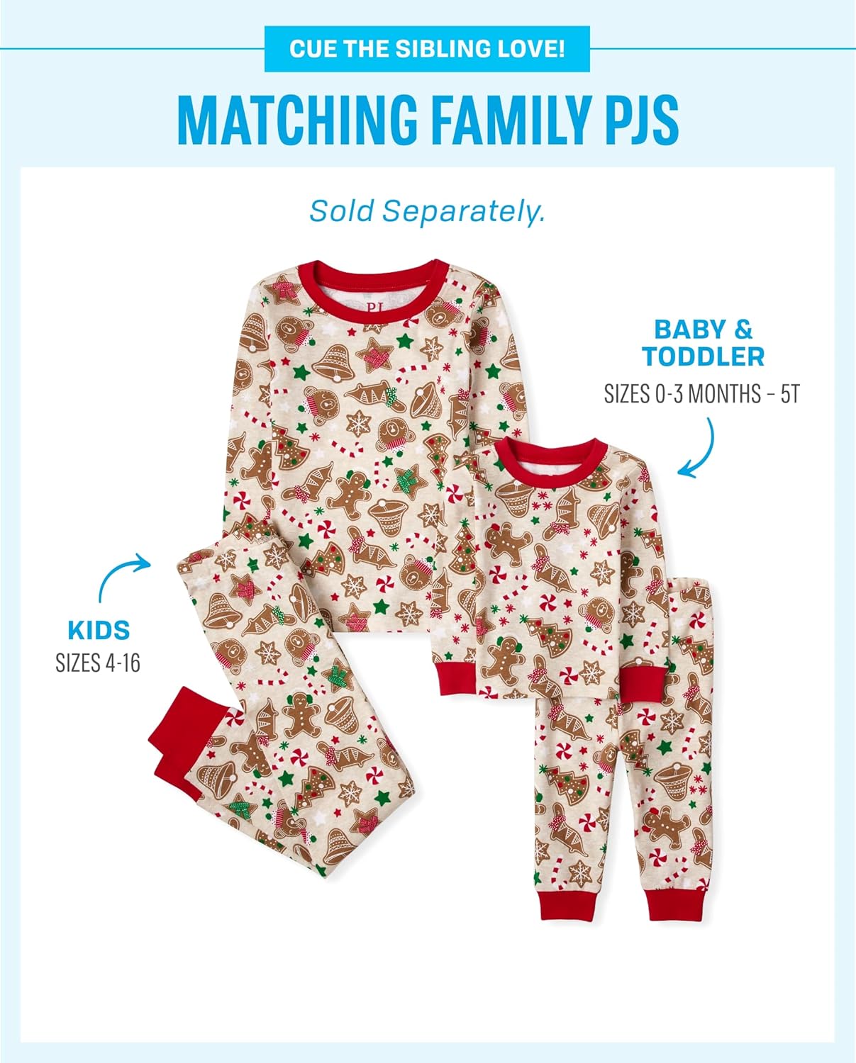 The Children's Place unisex-baby And Kids, Sibling Matching, Holiday Pajama Sets, Cotton