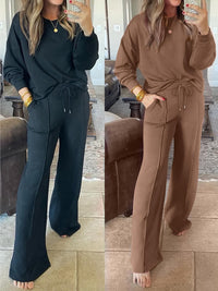 ANRABESS Women 2 Piece Set Long Sleeve Sweatsuit Sweatpants Tracksuit Sweat Casual Matching 2025 Travel Fall Trendy Outfits