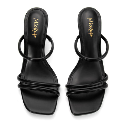 Heels for Women Square Open Toe Strappy Mules Women's Heeled Sandals Summer Dressy Comfort Sexy Shoes Weeding Party