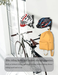 NOTMBESTM Universal Helmet Wall Mount Organizer 2 Pack, Helmet Rack for Display, Helmet Holder for Motorcycle/Bicycle/Tactics Helmet Hanger for Jackets, Coats, Caps and More (Black)