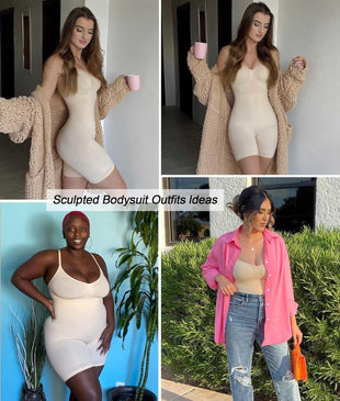 SHAPERX Women's Seamless Shapewear Bodysuit Tummy Control Body Shaper Waist Snatching Body Suit