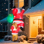Joiedomi 8 FT Hanging Christmas Inflatables Decoration, Christmas Inflatable Reindeer and Climbing Santa, Blow Up Santa with Build-in LED for Xmas Party Indoor, Outdoor, Yard, Garden, Lawn Decor