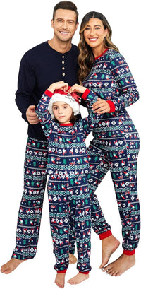 Ekouaer Family Christmas Pajamas Matching Sets Womens Mens Pjs Long Sleeve Sleepwear Holiday Lounge Sets