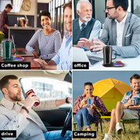 Smart Self Heating Coffee Mug 18 Oz Temperature Control Heated Coffee Mug App Controlled Warmer Mug 5-10 Hour LED Display Keep Coffee Hot All Day Fast Wireless Charger Base Rogue red