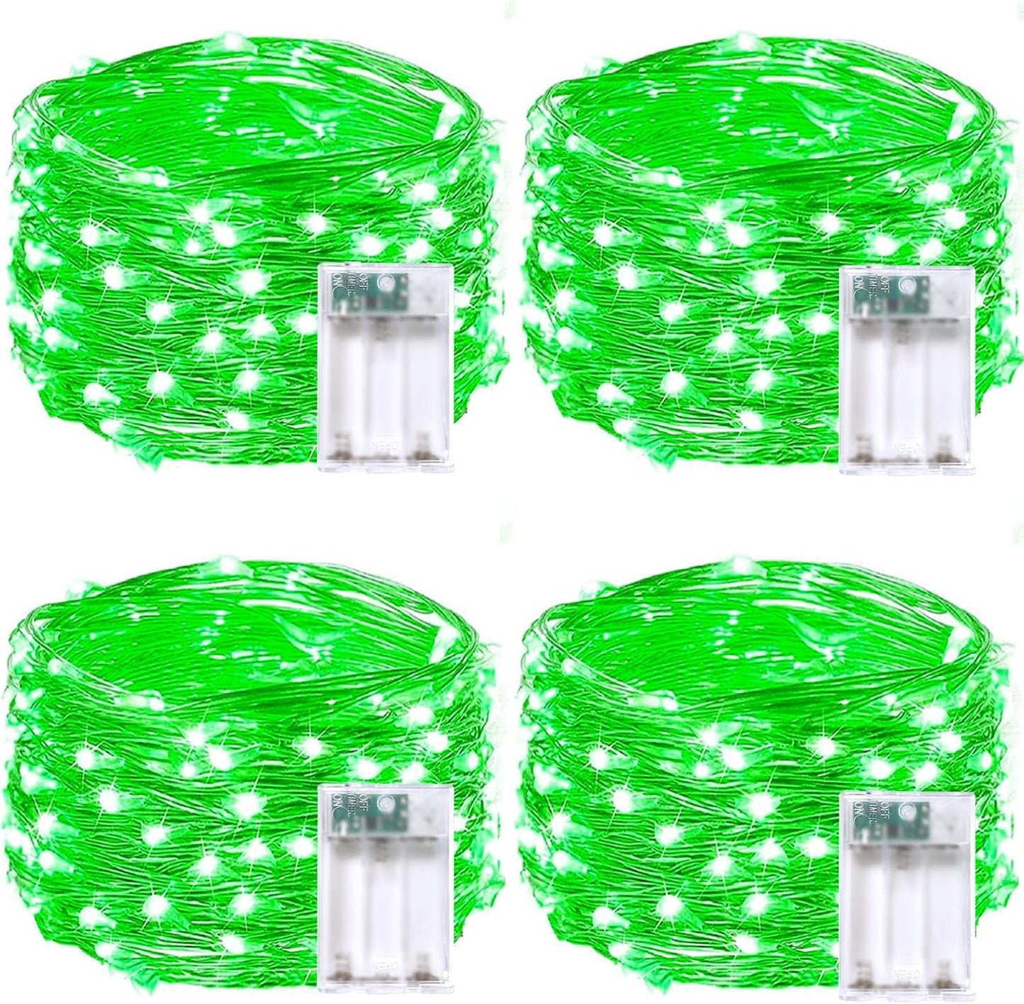 4 Pack 60 LED Fairy Lights Battery Operated with Timer, 20FT Waterproof Twinkle Lights Indoor Outdoor, Cuttable String Lights for Bedroom, Wedding, DIY, Centerpiece, Christmas Decorations (Warm White)