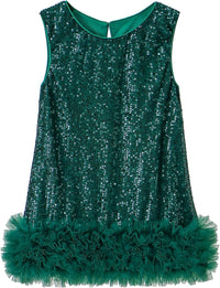 Tutu.kk Toddler Girls Sequin Dress A-Line Sparkly Sleeveless Wedding Gown Party Dresses for Girls