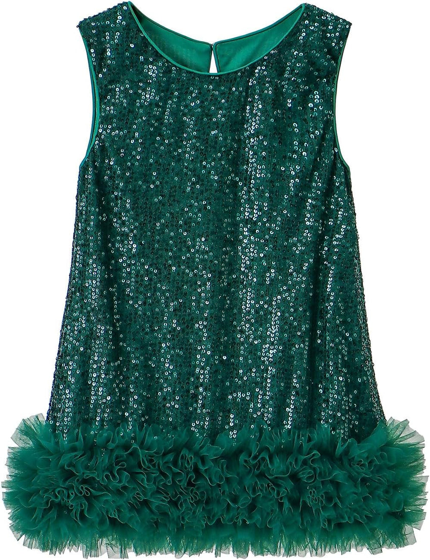 Tutu.kk Toddler Girls Sequin Dress A-Line Sparkly Sleeveless Wedding Gown Party Dresses for Girls