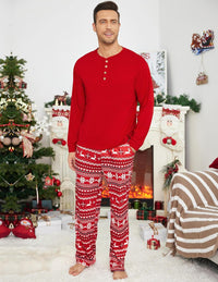 Ekouaer Family Christmas Pajamas Matching Sets Womens Mens Pjs Long Sleeve Sleepwear Holiday Lounge Sets